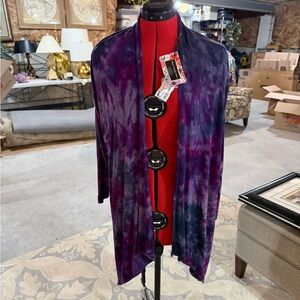 Elegant Purple Tie-Dye Shrug